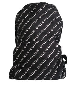 Wheel logo Embroidered Backpack,Nylon,Black/White,DB,3*